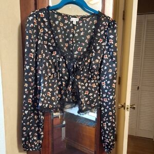 love, Fire Black Floral Blouse
